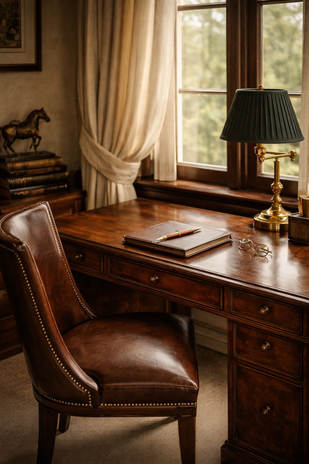 Peaceful home workspace near a window, showing ambition without hustle energy for a balanced 2026 vision board