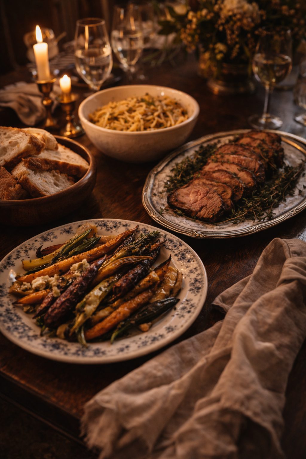 Seasonal wedding dishes served simply and generously, reflecting thoughtful 2026 wedding trends