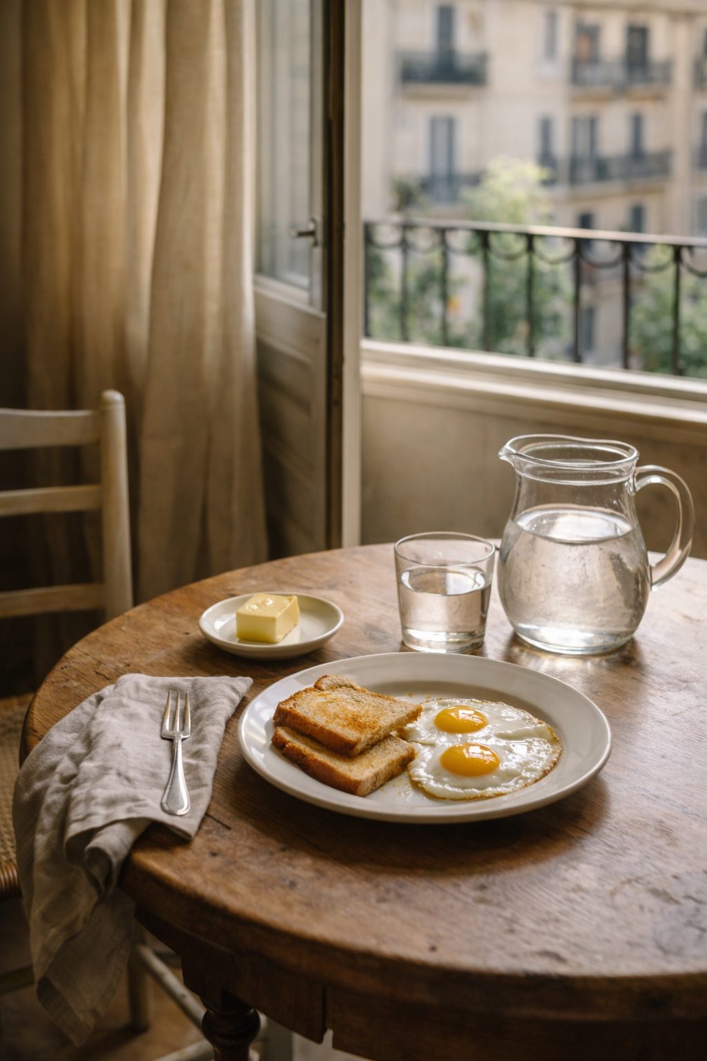 Simple breakfast table with toast and eggs, Elegant Daily Routines to start in 2026 slow mindful meal