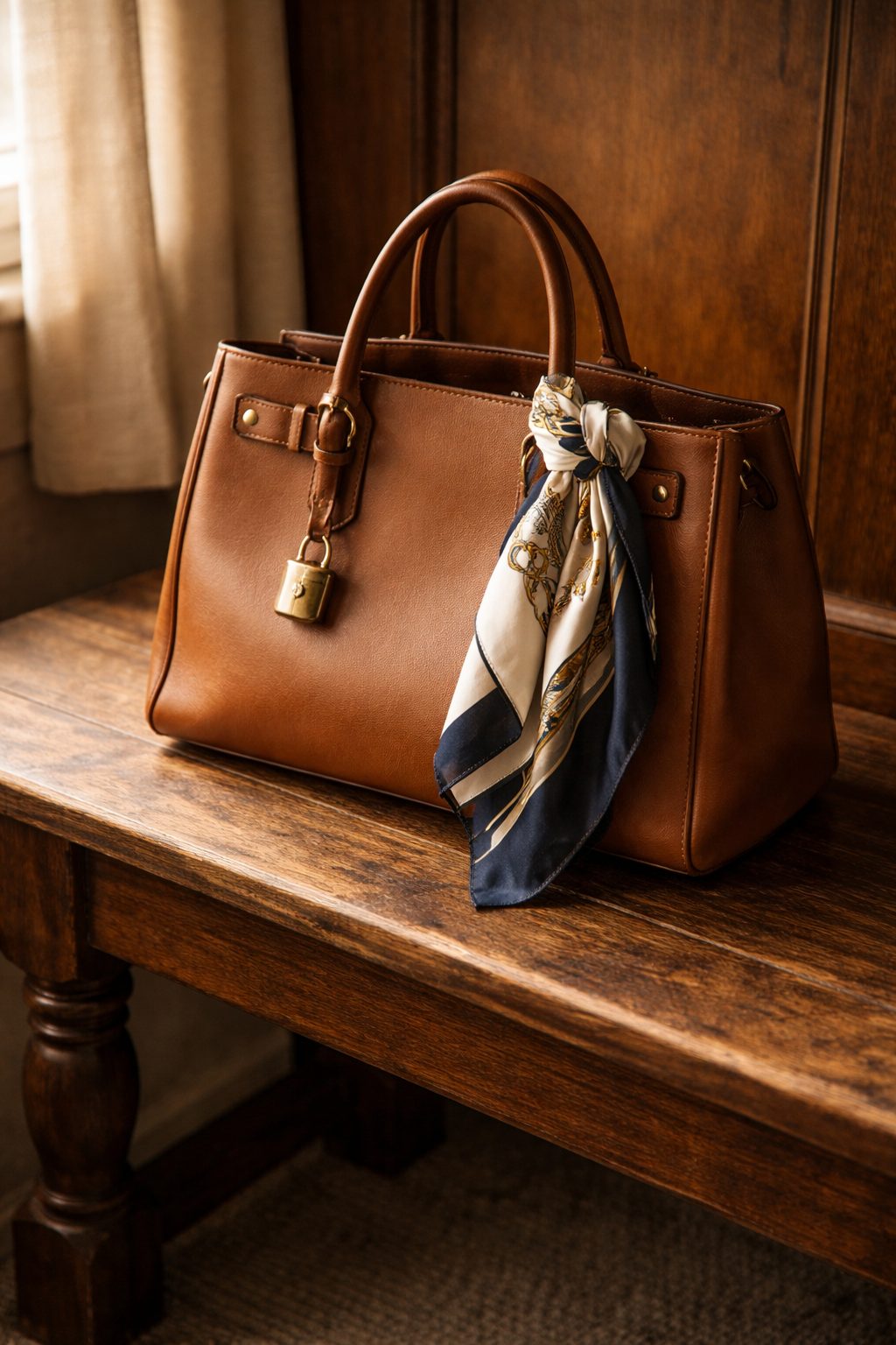 Structured leather handbag with soft wear, showing repetition and ease in Old Money Habits to Start in 2026.