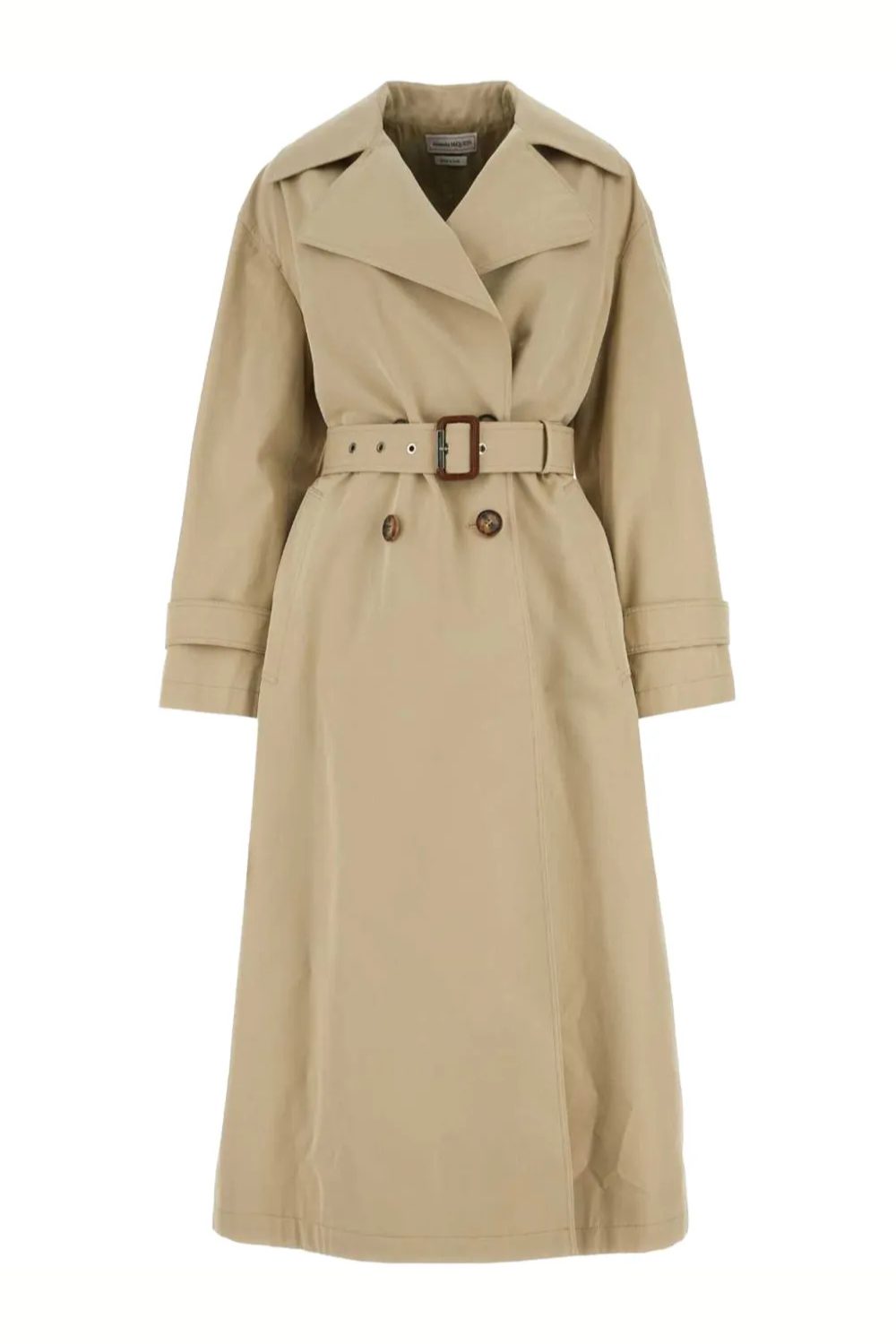 Beige belted trench coat with clean tailoring, staple piece for Old Money Transitional Outfits For Early Spring