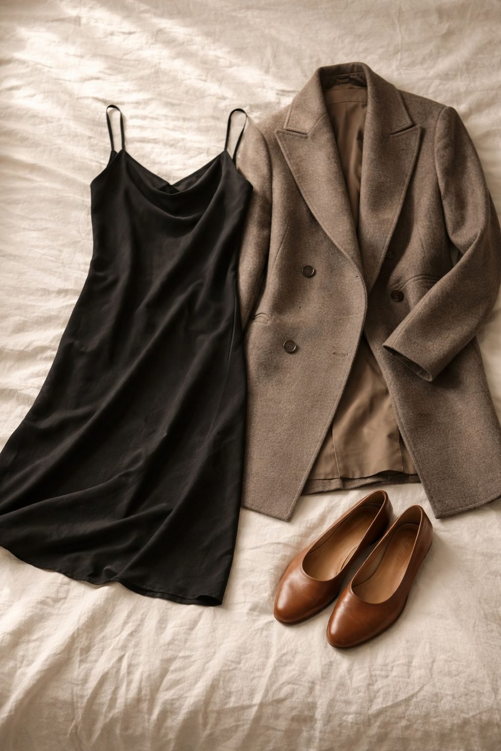 The Day I Realized I Didn’t Need New Clothes to Feel Elegant expressed through repeated timeless pieces and calm styling