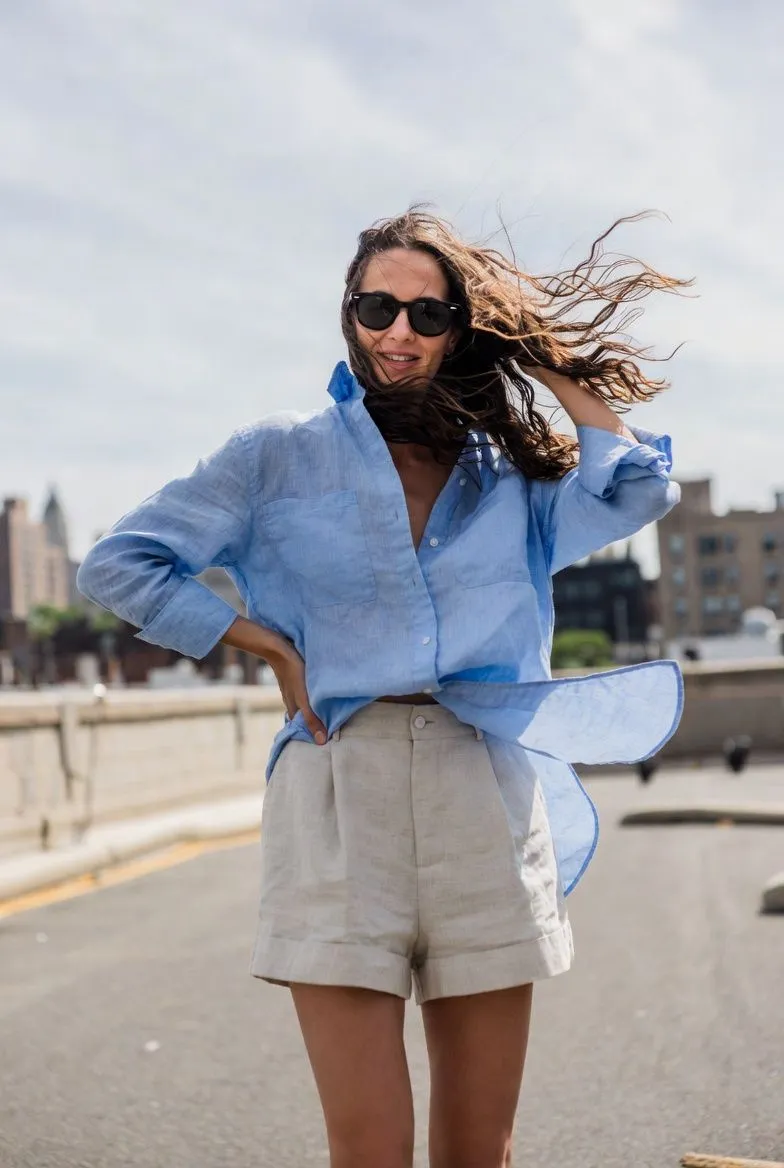The Oversized Linen Shirt With Tailored Shorts