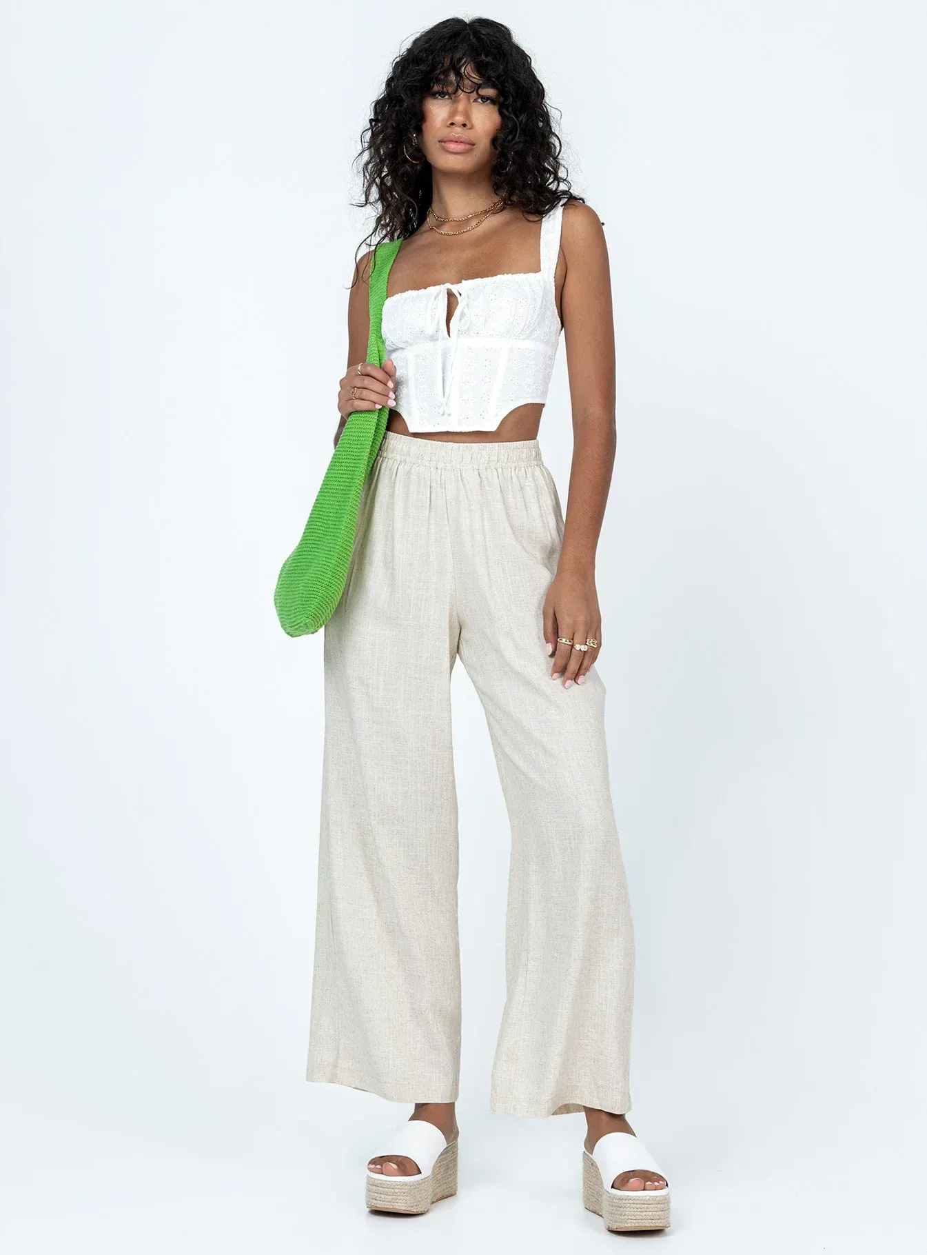 Louis Linen Blend Pants - Beige
