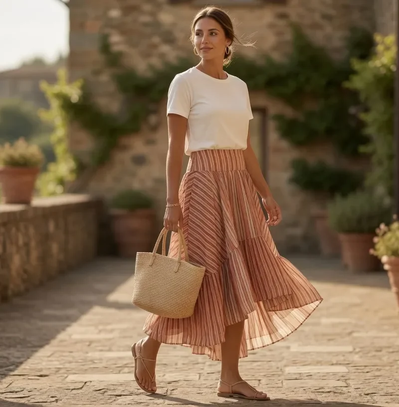 Sunlit Stripes Summer Look