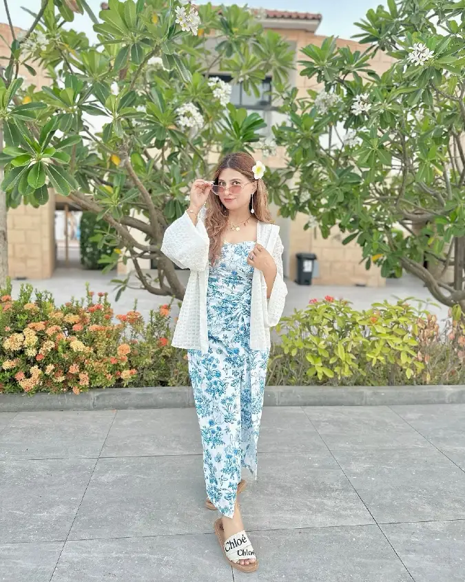 Blue Floral Toile Co-ord & Eyelet Kimono