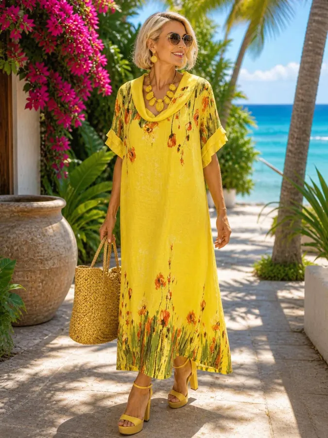 Sun-Drenched Yellow Maxi Dress