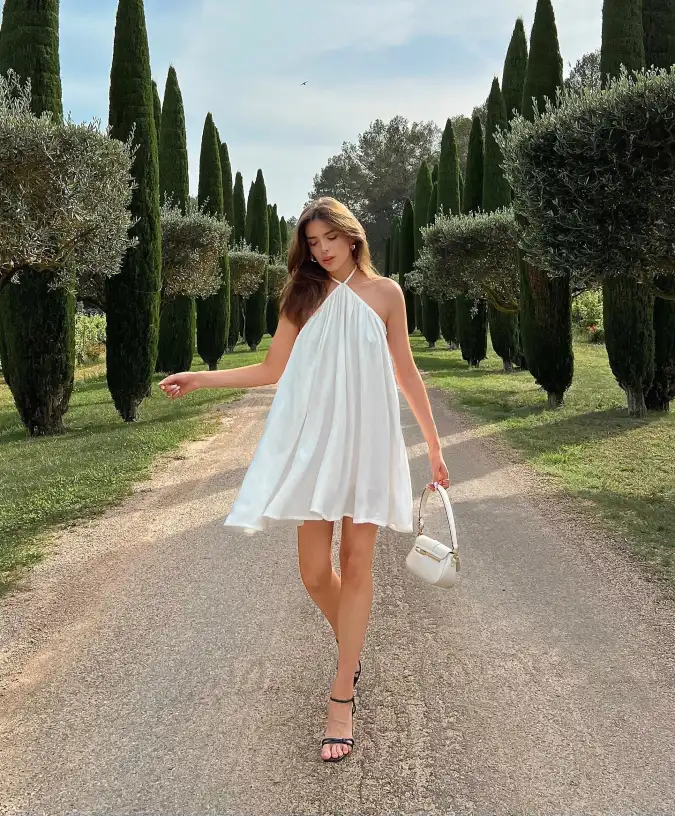 The Crisp White Halter Mini