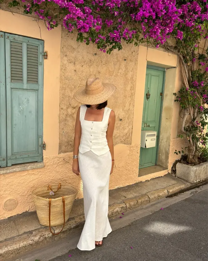 The Linen Vest & Maxi Skirt Set