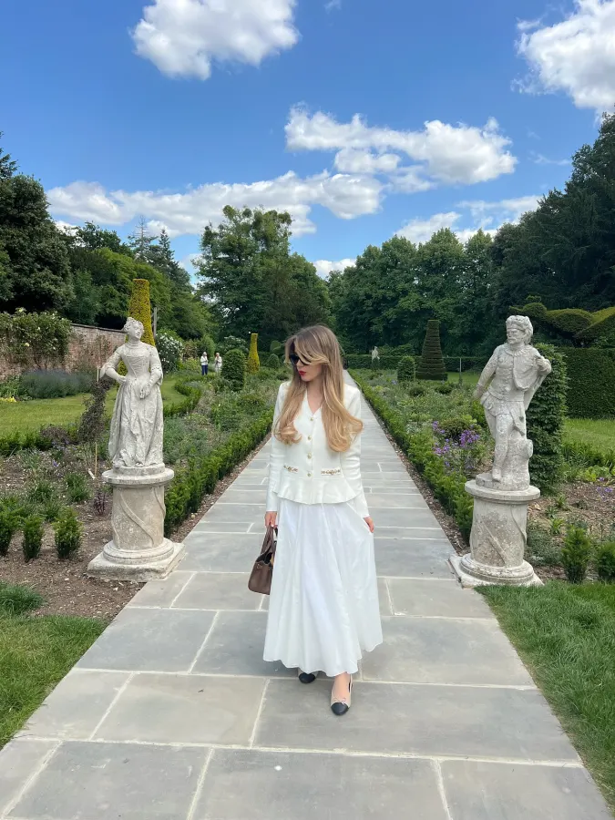 The Monochromatic Garden Peplum Suit