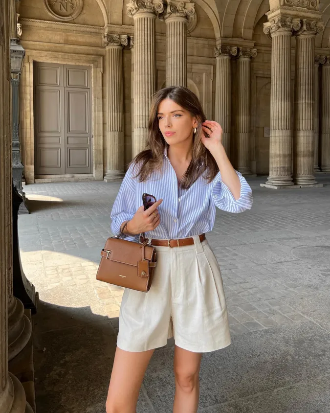 The Striped Button-Down & Tailored Shorts