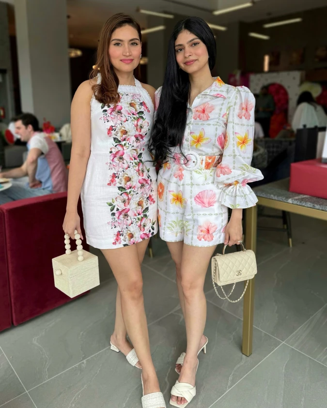 Tropical Linen Romper & Floral Mini Dress