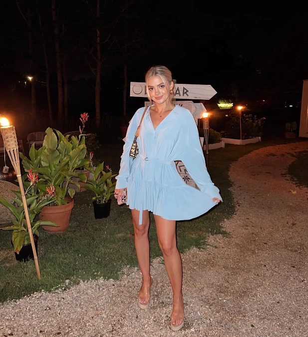 Powder Blue Mini Dress for Summer Evenings