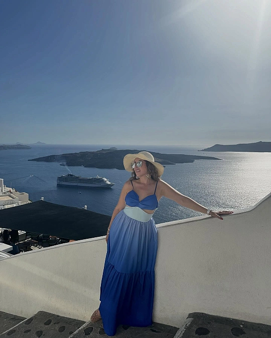 Ombre Blue Cutout Maxi Dress With Sun Hat