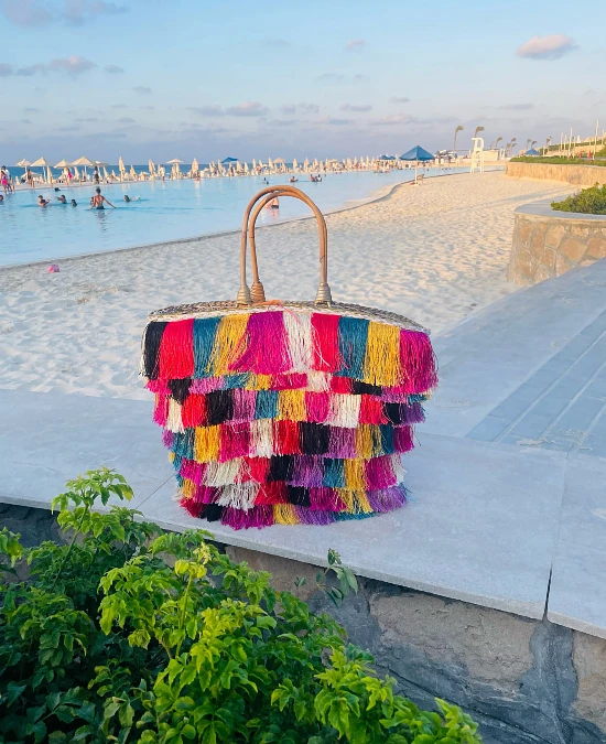Embellished Starfish Straw Tote