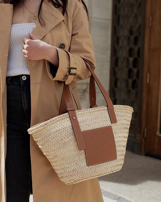  Logo Patch Straw Tote