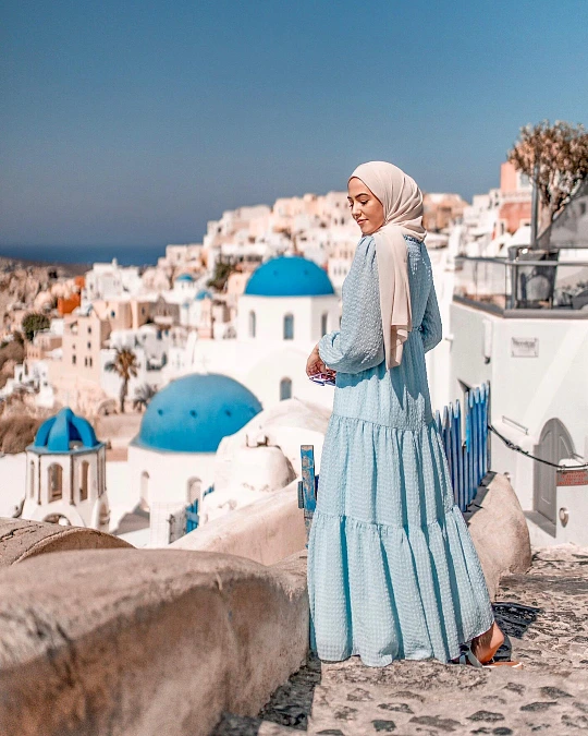 Light Blue Tiered Maxi Dress