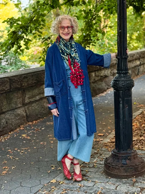 Denim Duster With Wide Leg Dress