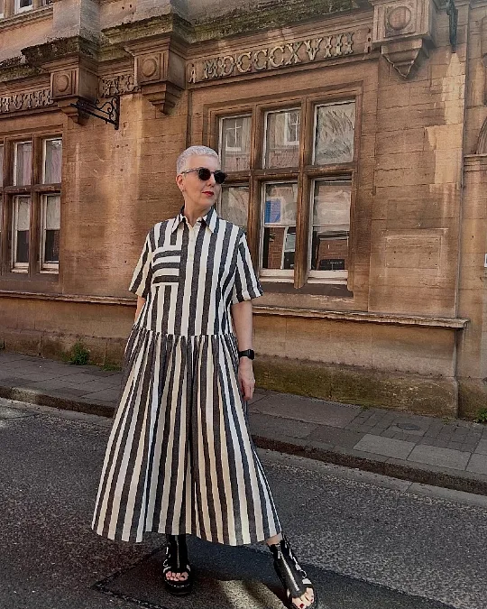 Striped Midi Shirt Dress