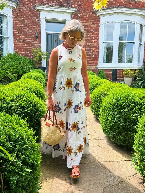 Embroidered Floral Maxi Dress