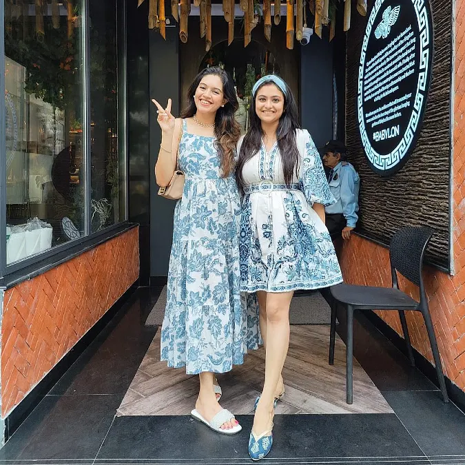Blue and White Printed Summer Dresses