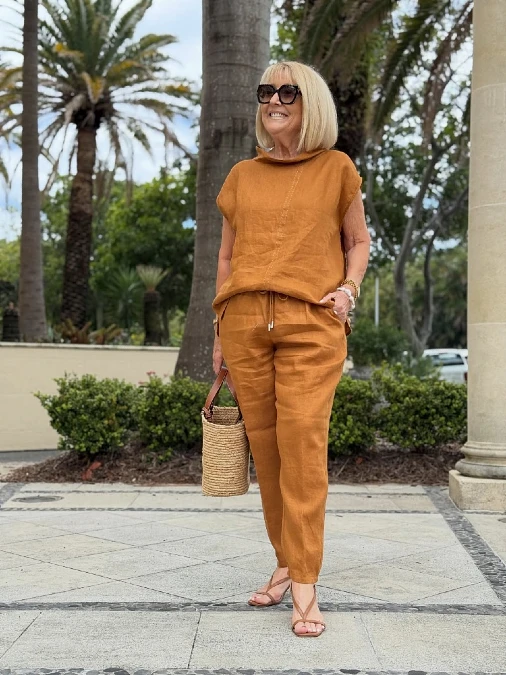 Ochre Linen Matching Set