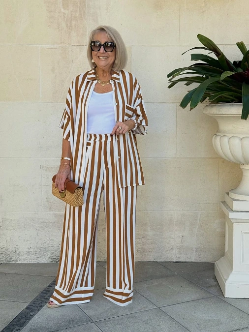 Caramel Striped Resort Set