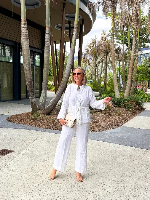 Monochromatic White Linen Set