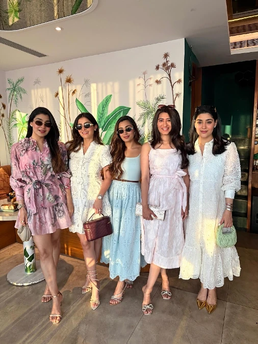 Chic Pastel and Lace Group Attire