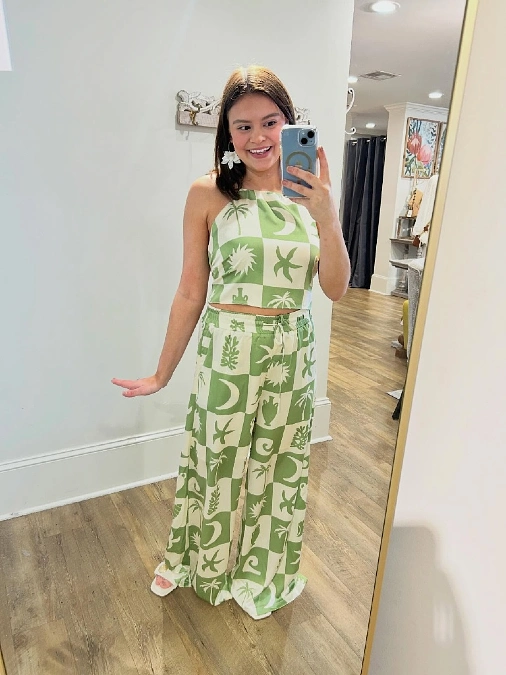 Tropical Checkerboard Loungewear Set