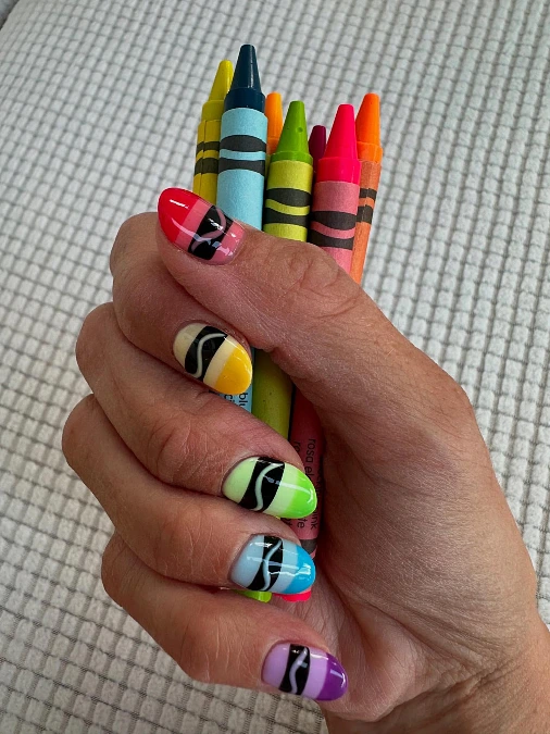 Colorful Crayon Nails