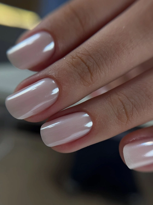 Milky Pink Glazed Nails