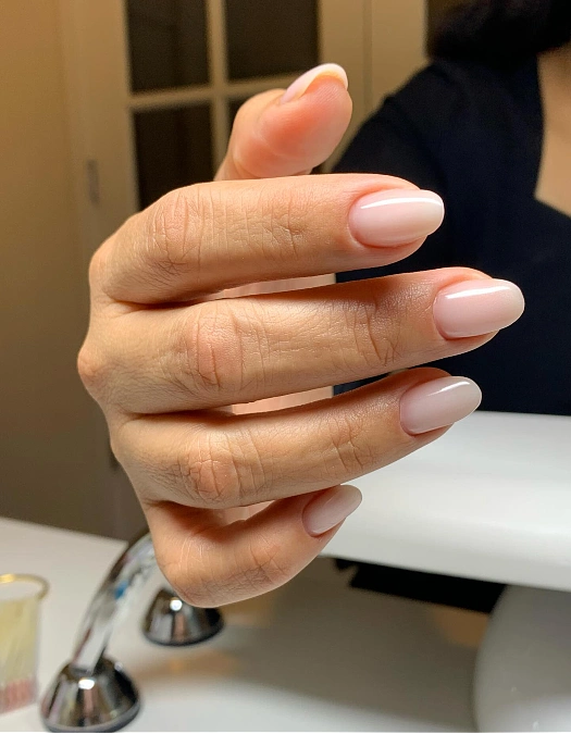 Sheer Blush Oval Nails