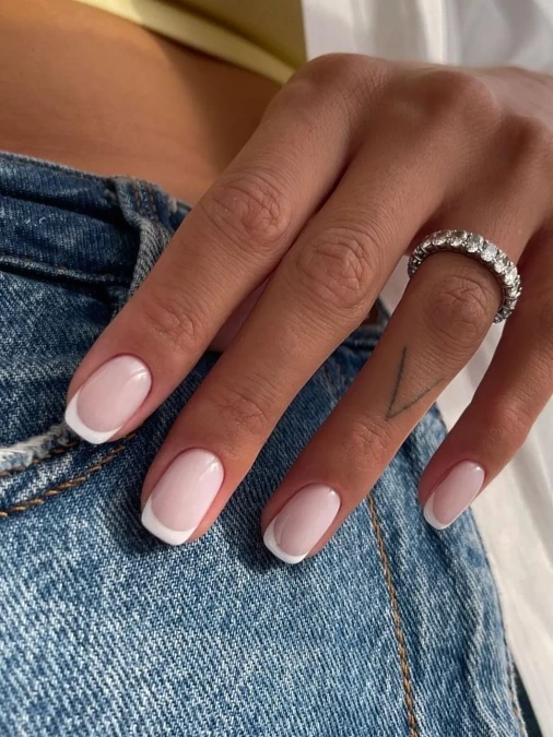 Micro French Square Nails