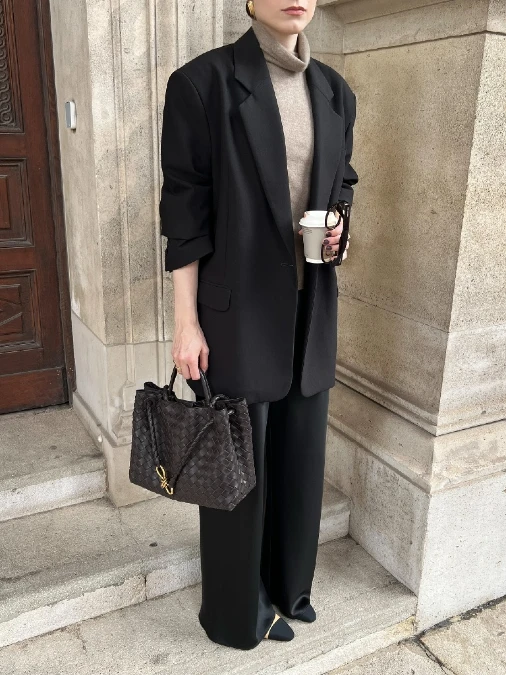 A Sleek Monochrome Blazer Outfit