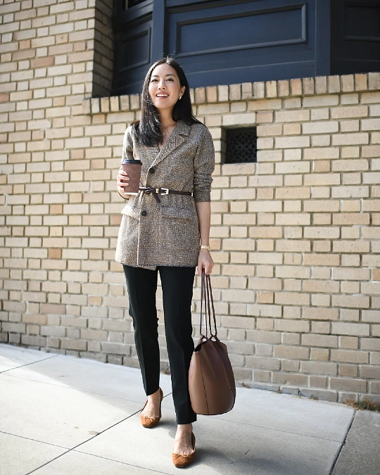 Grey Knit + Tailored Trousers