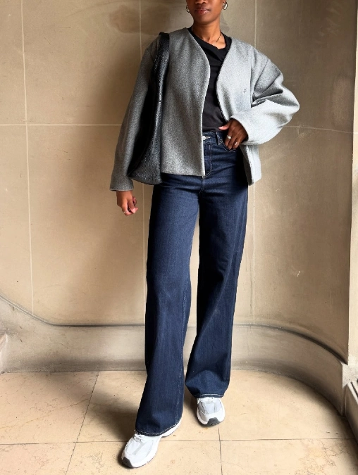 A Minimalist Grey Jacket Look