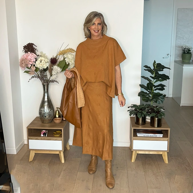 Monochrome Camel Knit Set
