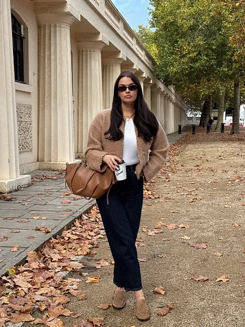 Cropped Camel Jacket + Dark Jeans