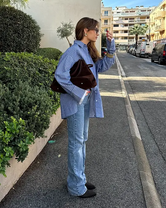 Blue Stripes and Straight Jeans