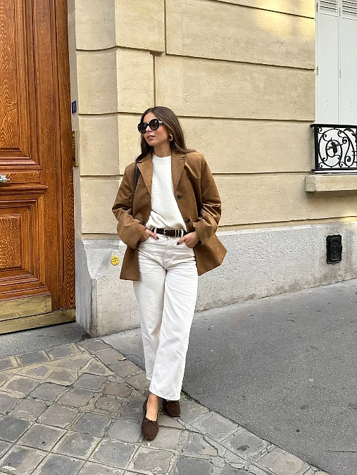 Suede Blazer + White Denim