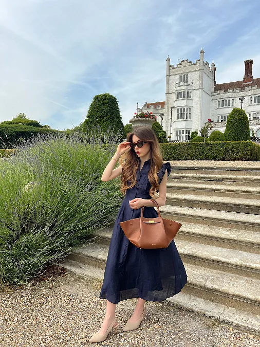 Navy Midi Shirt Dress