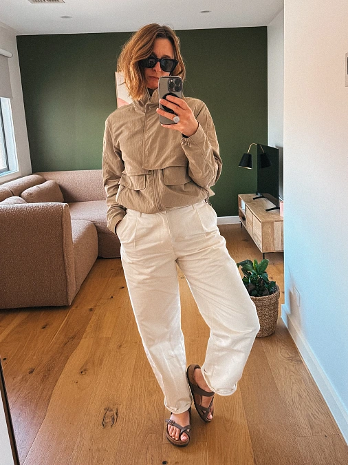 Utility Jacket and Cream Trousers