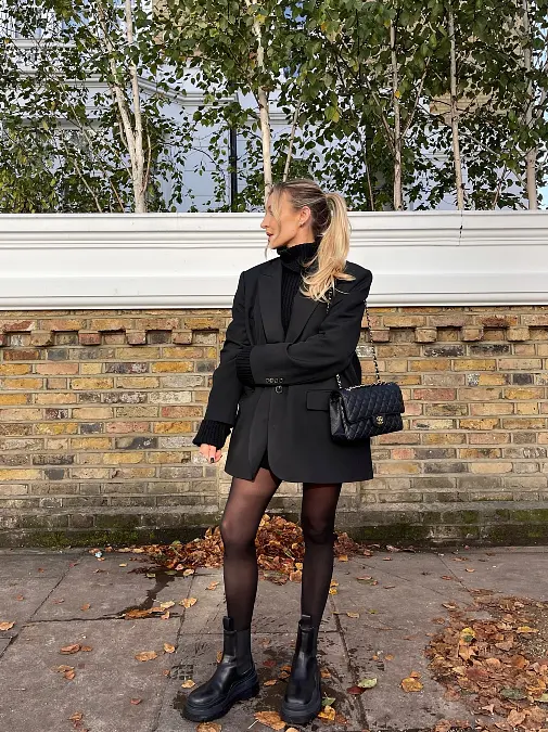 Black Blazer and Chunky Boots