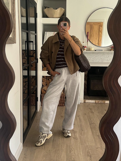Cropped Utility Jacket and Grey Joggers