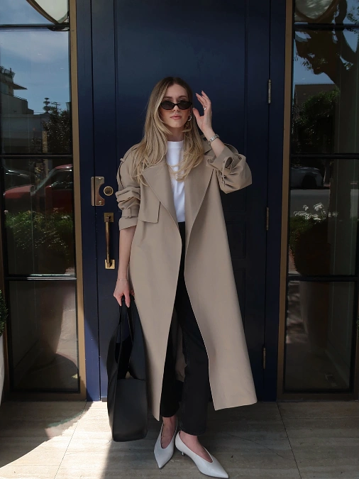 Taupe Oversized Trench Coat