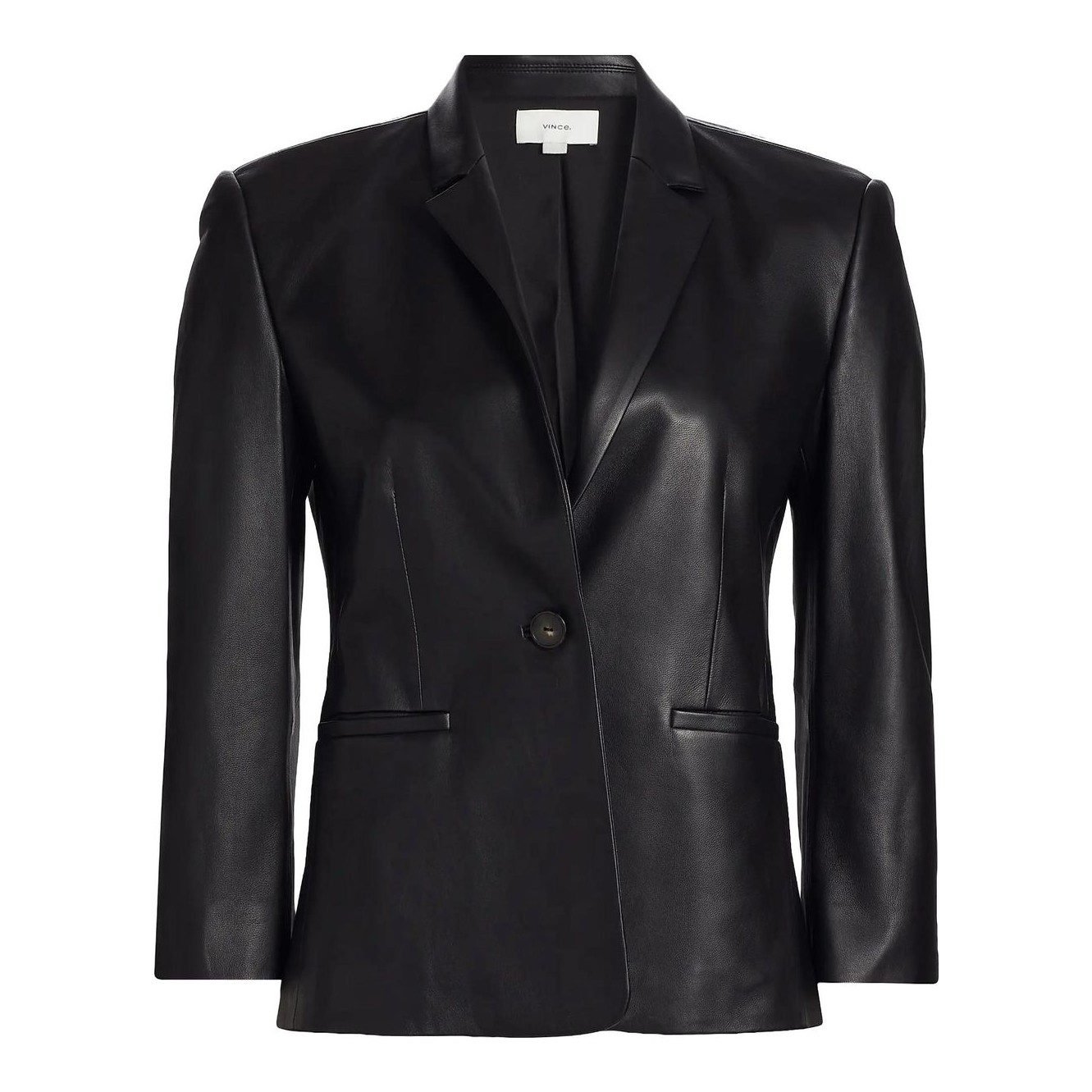 Leather Shrunken Blazer (Black)