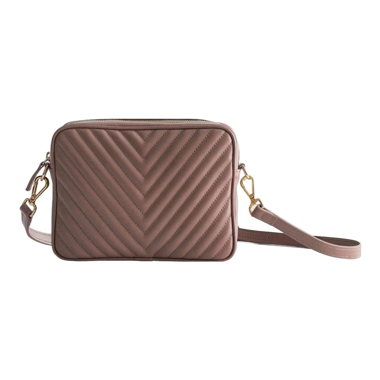 Italian Leather Quilted Crossbody Bag