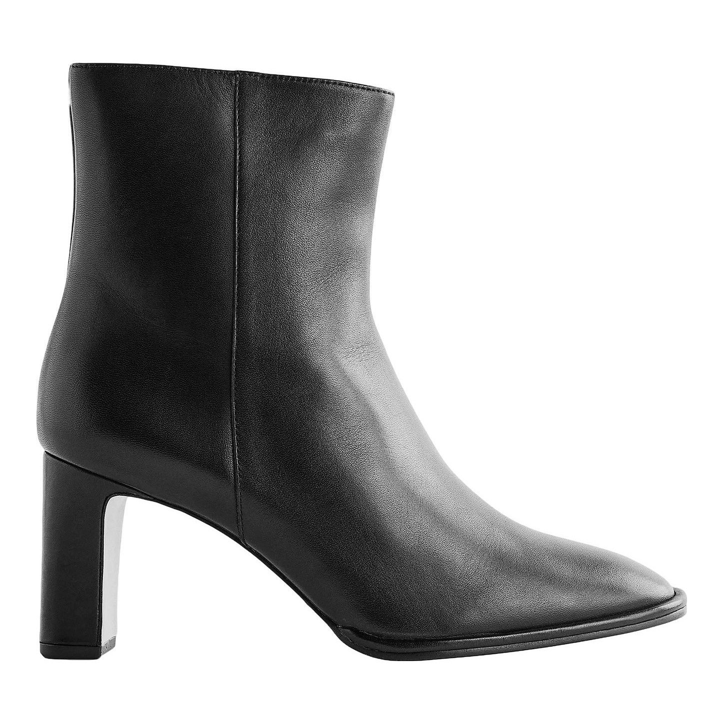 Gillian 75MM Leather Ankle Boots (Black)