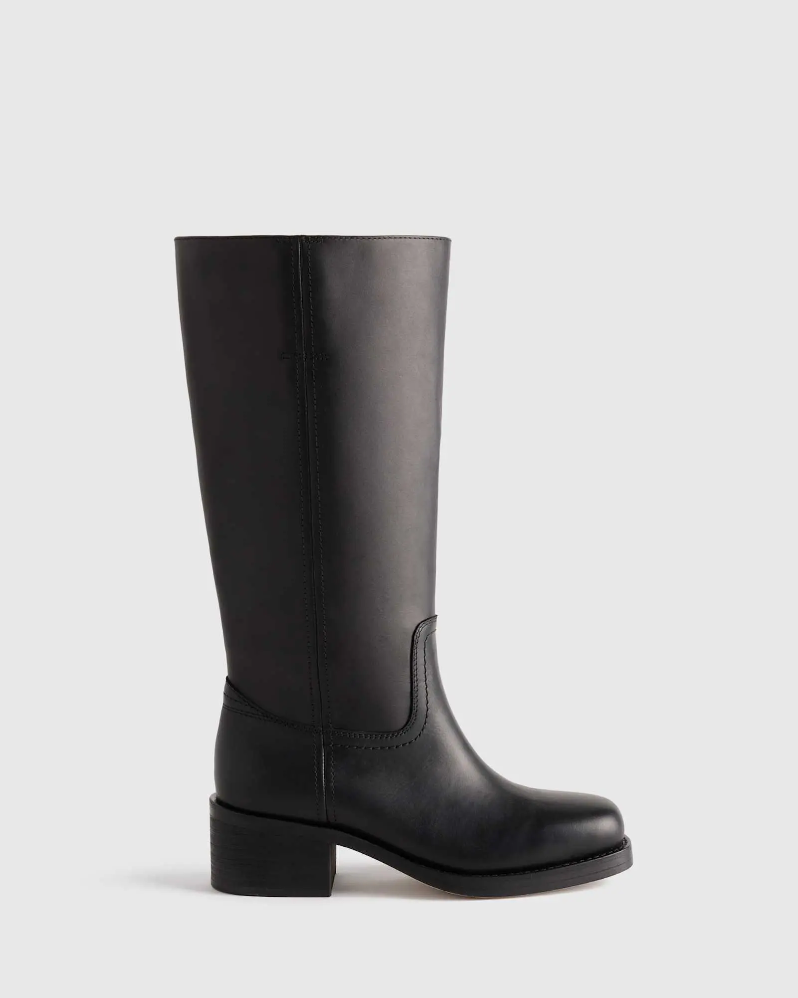 Italian Leather Block Heel Boot